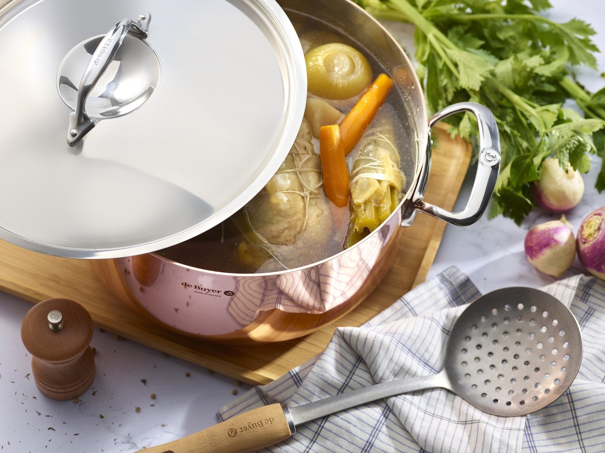 De Buyer Prima Matera 24cm Stewpan with Lid | Steel Handle - Simmer and Slice