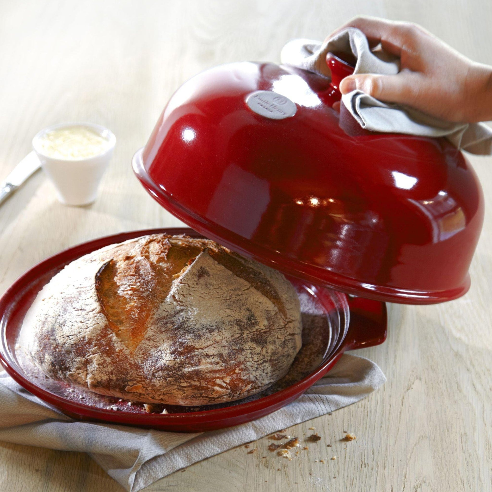 Emile Henry Bread Cloche Burgundy 34cm x 28.5cm - Simmer and Slice
