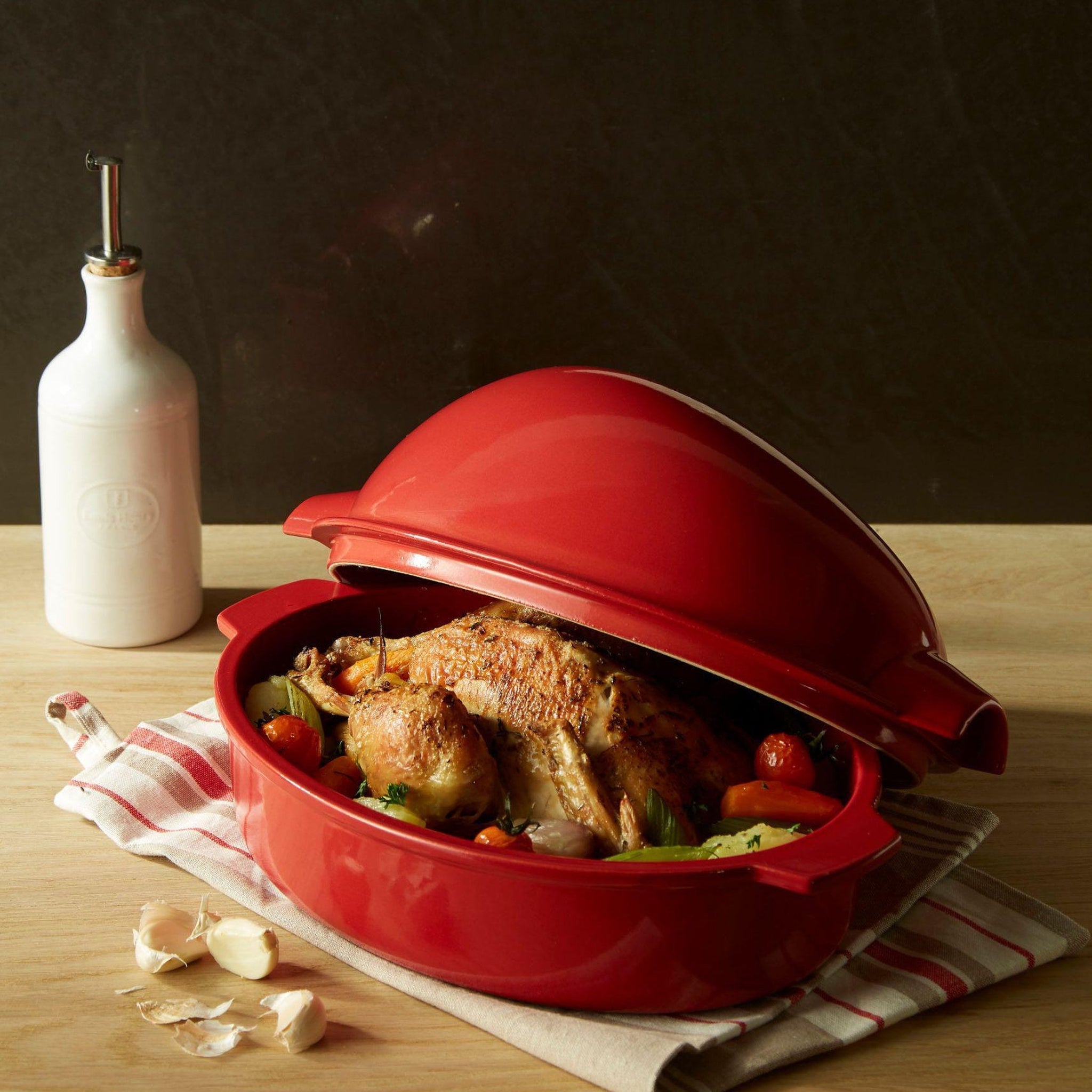 Emile Henry Large Roaster Burgundy 41.5cm x 27.5cm - Simmer and Slice