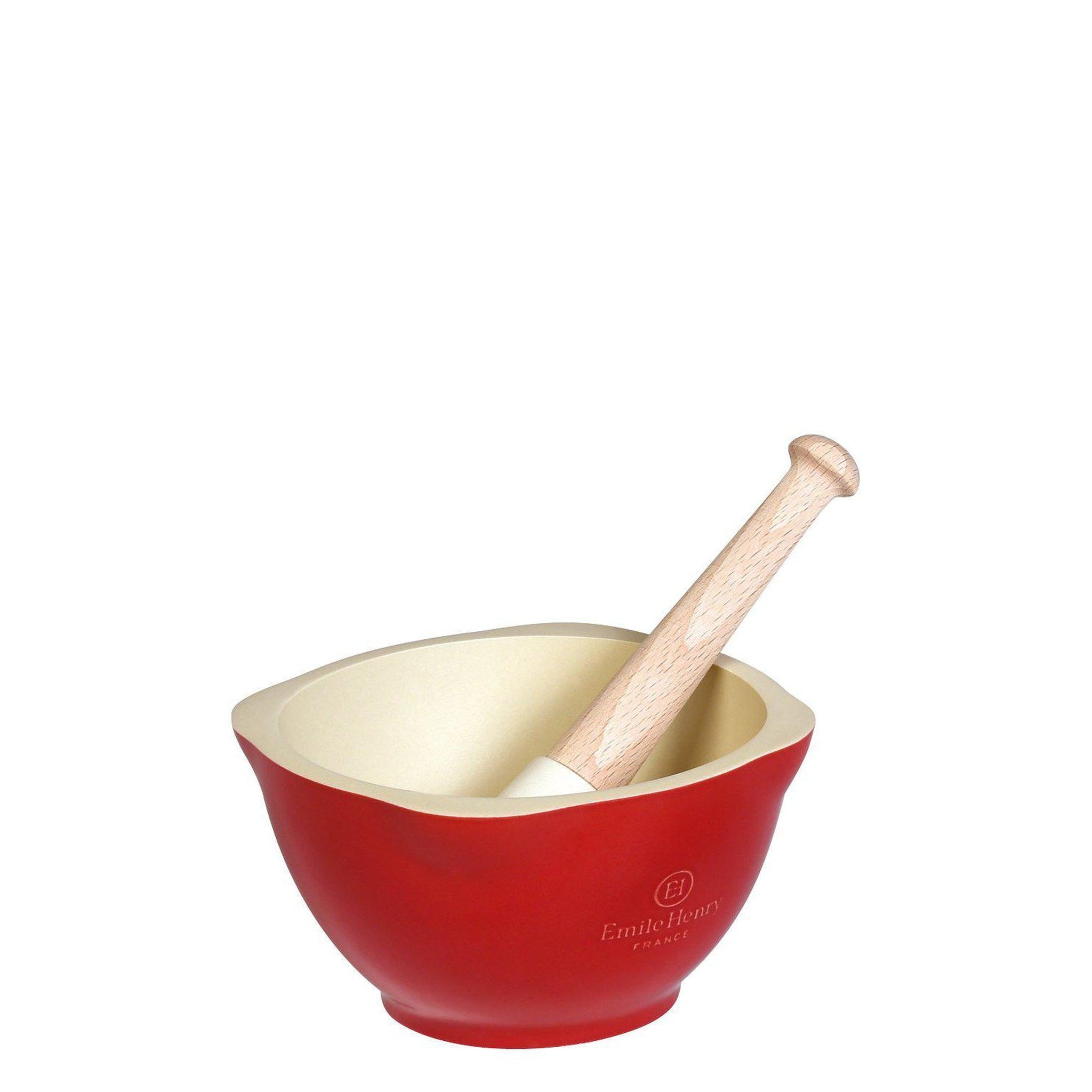 Emile Henry Mortar & pestle Burgundy 15cm dia. - Simmer and Slice