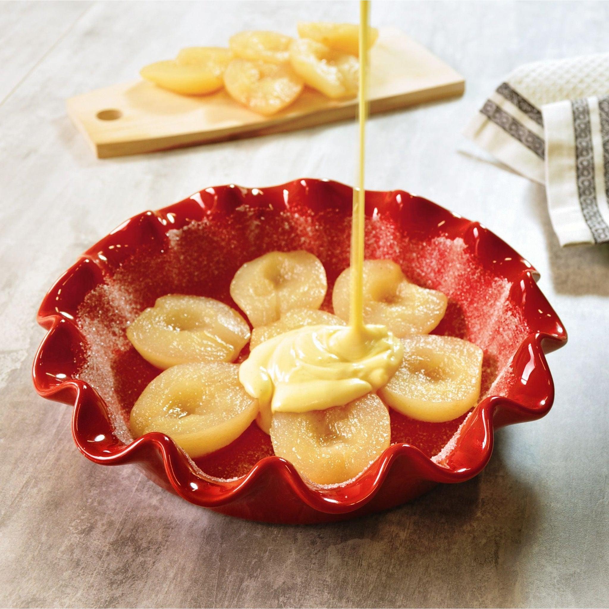 Emile Henry Ruffled pie dish Burgundy 27cm dia. - Simmer and Slice