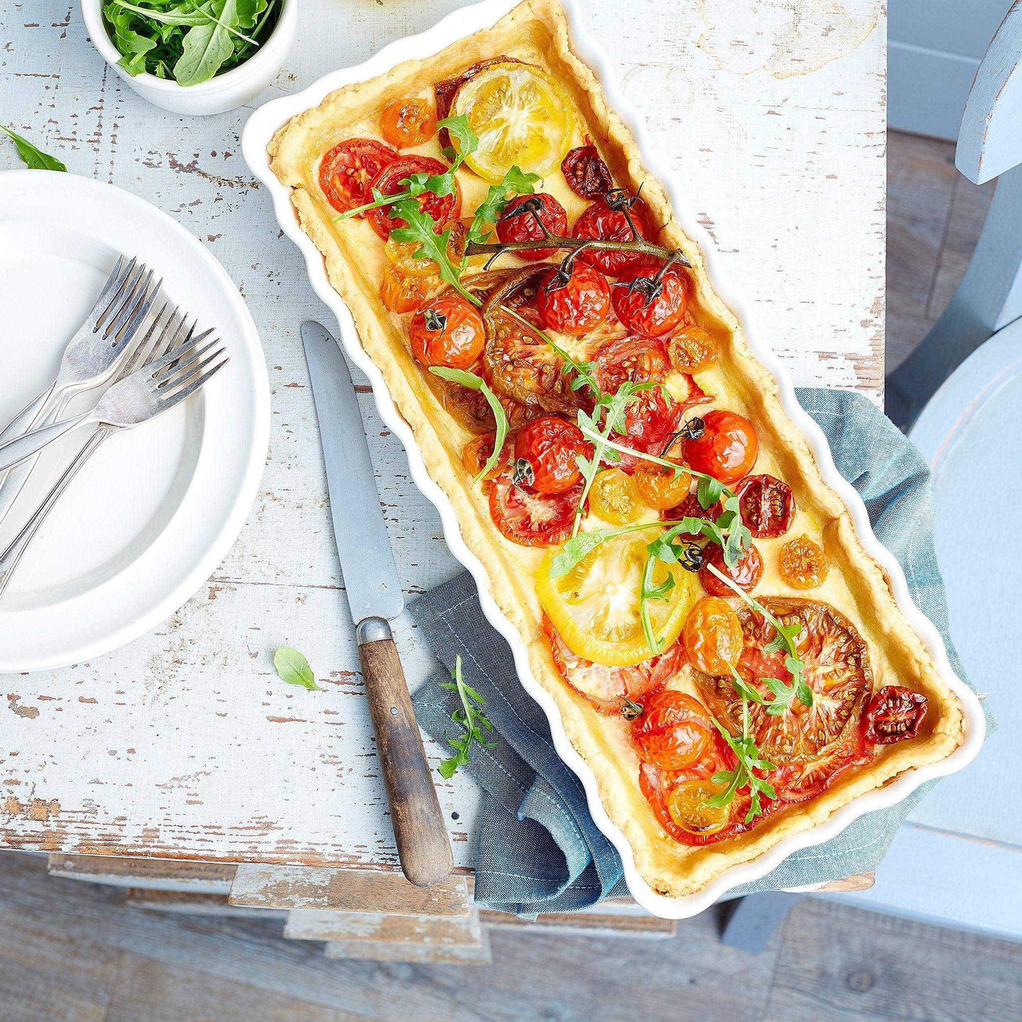 Emile Henry Slim Rectangular Tart Dish Clay - Simmer and Slice