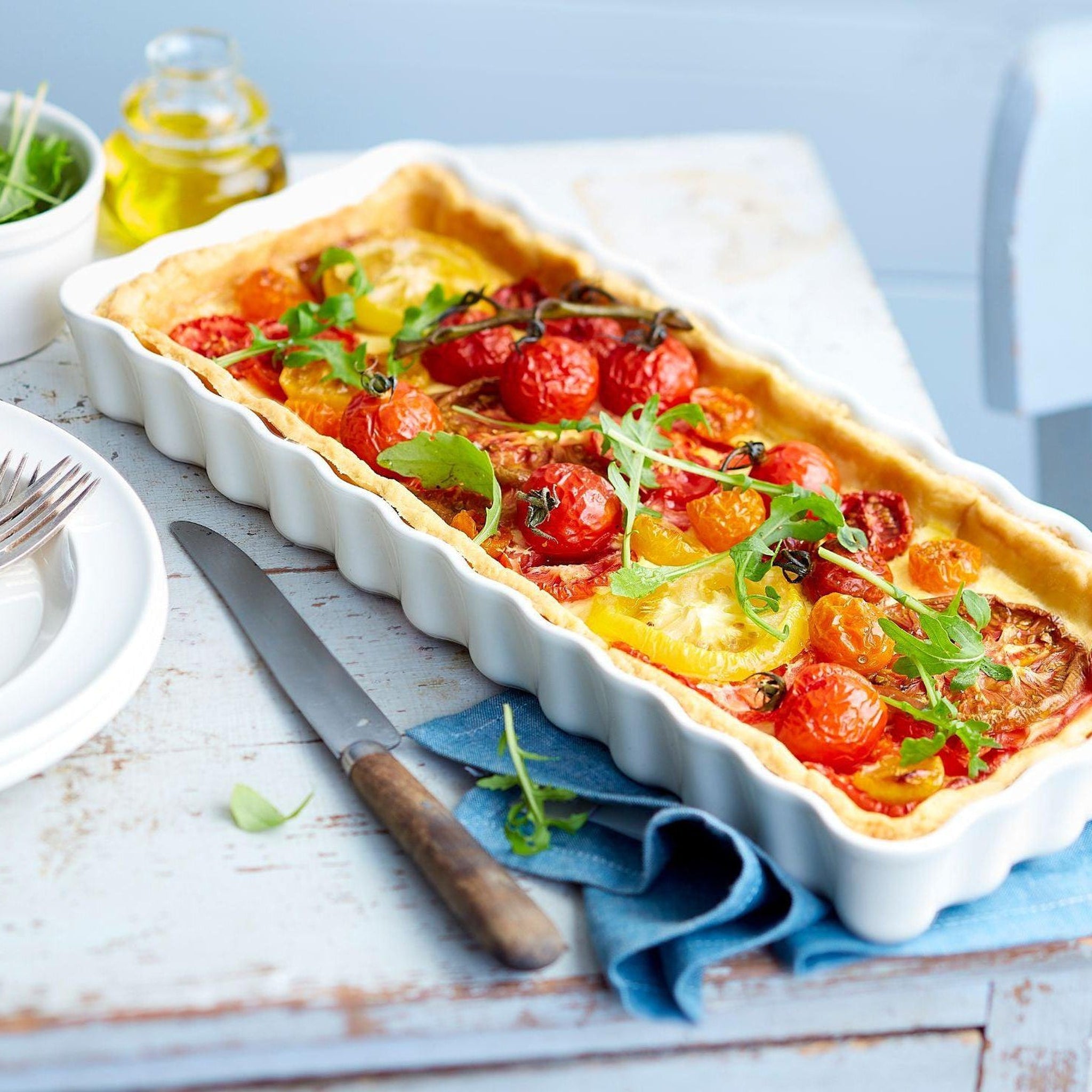 Emile Henry Slim Rectangular Tart Dish Flour - Simmer and Slice