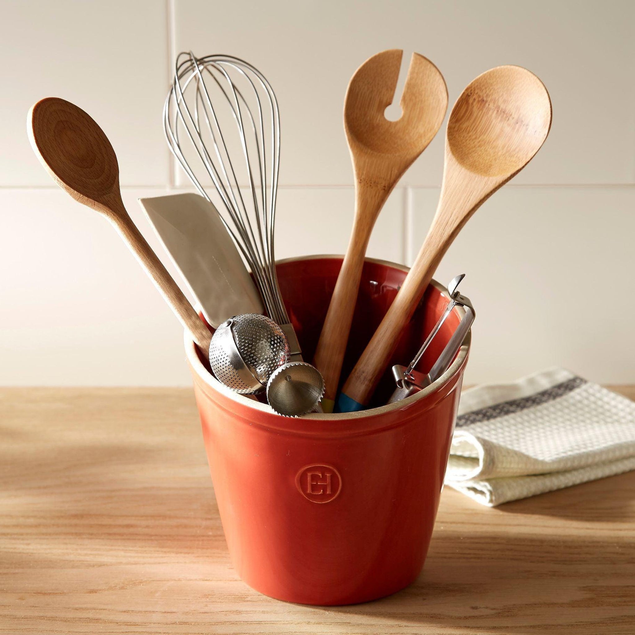 Emile Henry Utensil Pot Burgundy 15.6cm dia. - Simmer and Slice