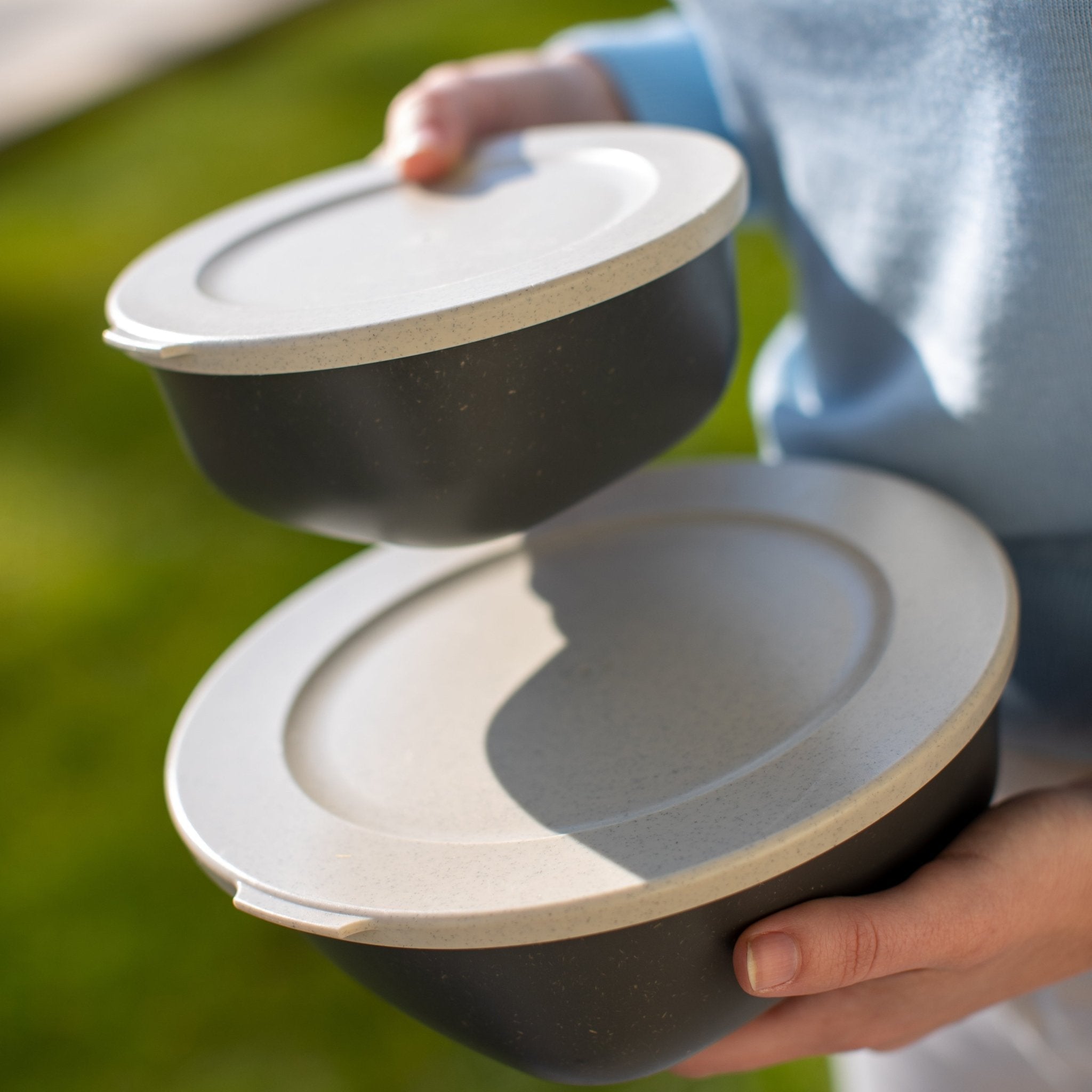 Koziol Connect 2pc Copenhagen Box Set - Nature Ash Grey - Simmer and Slice