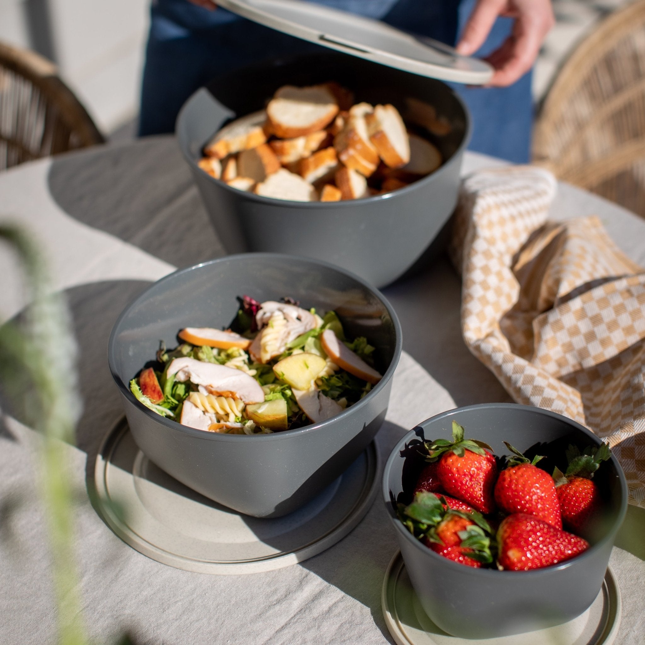 Koziol Connect Box Set of 3 Stockholm - Nature Ash Grey - Simmer and Slice