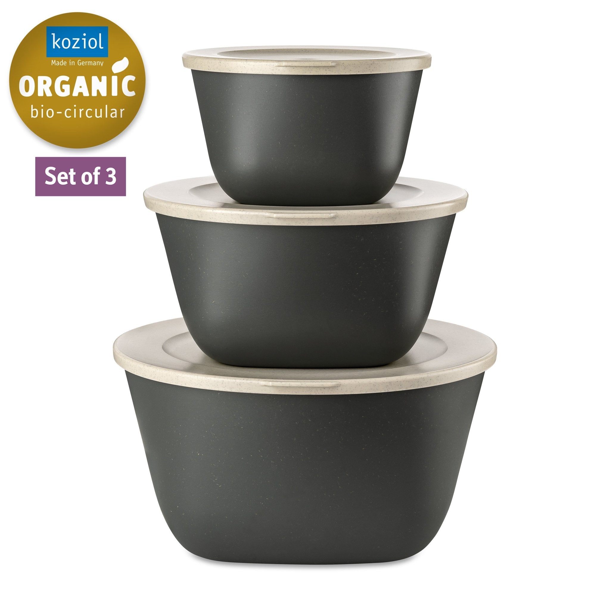 Koziol Connect Box Set of 3 Stockholm - Nature Ash Grey - Simmer and Slice