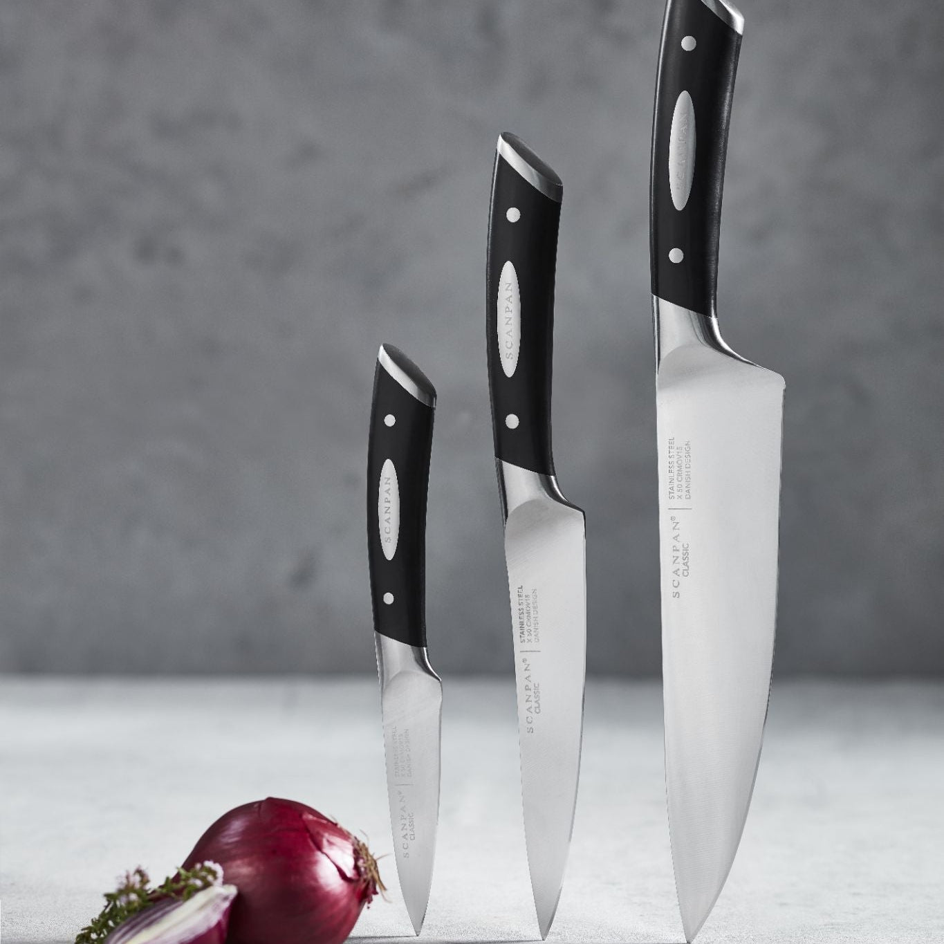 SCANPAN Classic Knives 3pc Chef Set - Simmer and Slice