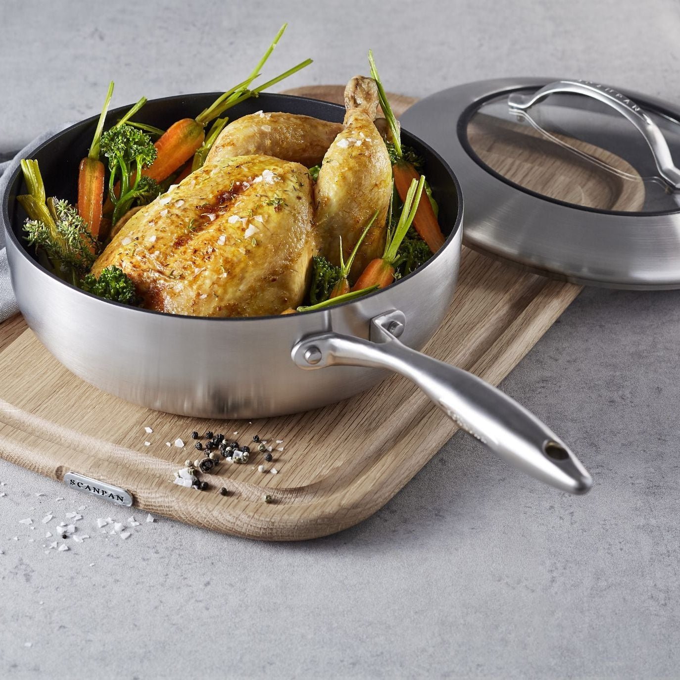 SCANPAN CTX Deep Sauté Pan With Lid 26cm - Simmer and Slice