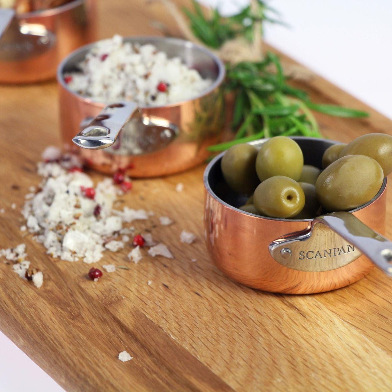 SCANPAN Maitre D Copper Mini Saucepan Set - Simmer and Slice
