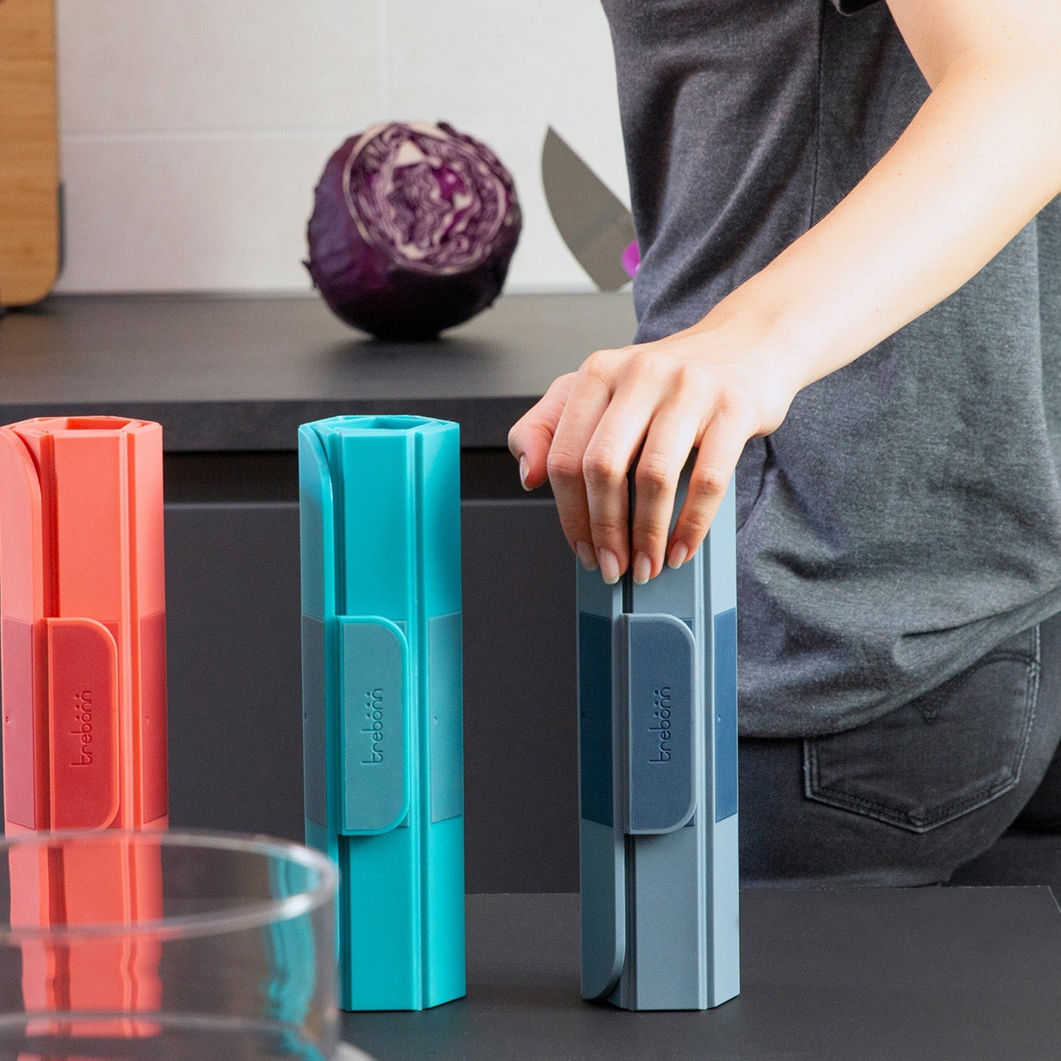 Trebonn Roll Cutting Board - Grey/Blue - Simmer and Slice